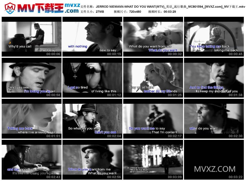 JERROD NIEMANN-WHAT DO YOU WANT(MTV)_英语_流行歌曲_MC801594